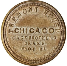EP-15, 1¢ Gage Brother(s) & Drake Tremont House, 1862 Encased Postage, About New