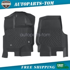 2pcs Tpe Floor Mats Front Fits 2015-2025 Ford F-150 Extended Cab Liner Set Black