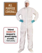 30 Disposable Coveralls Sizes L Xl 2XL w Hood Zipper Antistatic Cover Alls Cuffs