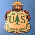 Vintage Smokey Bear Porcelain Sign - Forest Service Advertisement Prevent Sign