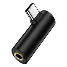 USB C to 3.5mm Headphone Jack Adapter for Samsung Galaxy A17 A16 A35 Black