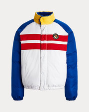 Polo Ralph Lauren Reversible Color Blocked Stripe Down Bomber Jacket Boys 8 NWT