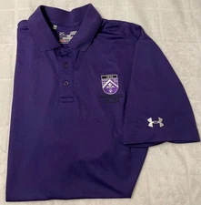 Spring Hill College Under Armour Polo Shirt Mens Medium Purple Heatgear NWOT