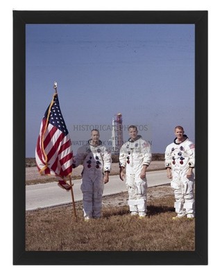 APOLLO 9 ASTRONAUTS WITH SATURN V LAUNCH VEHICLE 1969 8X10 FRAMED PHOTO