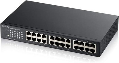 Zyxel 24-Port Unmanaged Gigabit Switch Fanless Desktop v3 GS1100-24E Rackable