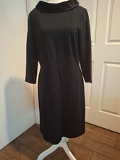 Talbots Women's Black Dress With Velvet Collar Size 8