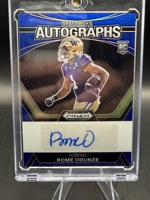 2024 Panini Prizm Draft Picks Autographs Rome Odunze #DPA-ROE Blue Prizm /149 