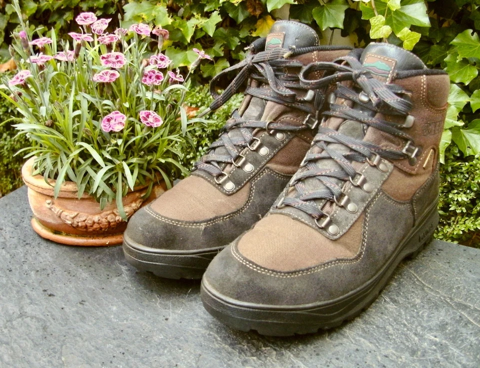 MEINDL 🇩🇪 Bergstiefel Gr.43 Leder & Canvas braun/schwarz GORETEX® getr NP:259€