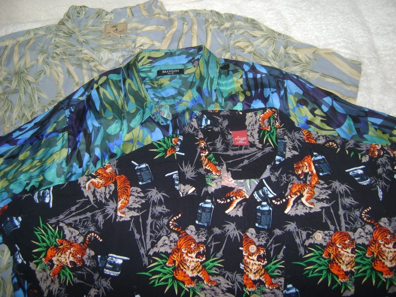 LOT of 3 MENS XXL S/S SILK RAYON HAWAIIAN SHIRTS JUNCTION WEST BRANDINI JAMAICA