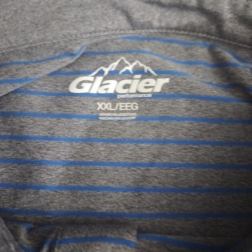 Polo Glacier manica corta a righe blu XXL - Foto 2 di 5