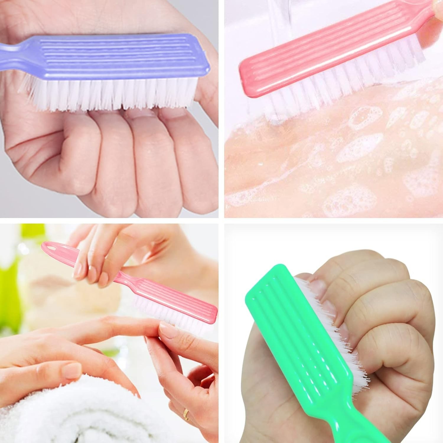 6 Pack Nail Brush for Cleaning Fingernails, Nail Brush Handle Grip Brush