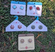 Set of 5 Lindsay Phillips Interchangable Snaps Peacock Red While Swirl 