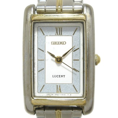 Auth SEIKO LUCENT 1F21-5000 7***** Silver Gold Women's Wrist Watch