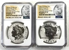 2023-S Reverse Proof Morgan & Peace Silver Dollars 2pc Set NGC PF70 FDOI!