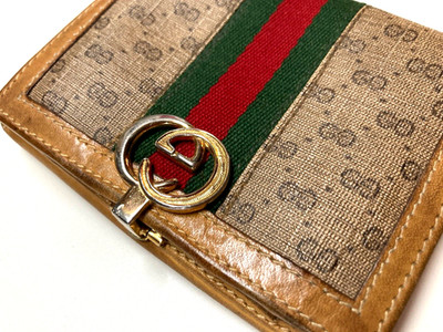 OLD GUCCI 1970s PORTER GG SUPREME INTERLOCKING PVC LEATHER WALLET ITALIAN COLOR
