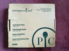 Pampered Chef Lg Round Ceramic Serving Platter 100098 USA Made FREE SHIP
