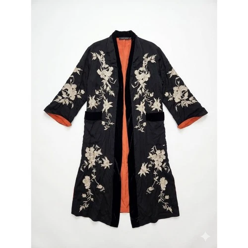 Zara S Black Kimono White Floral Embroidered Moira Rose Schitts Creek Whimsygoth