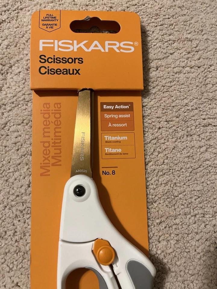 Fiskars 8" Premier Mixed Media einfache Aktion gebogene Schere neu - Bild 2 von 4