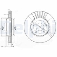 2X Bremsscheibe Delphi BG3816 FüR Nissan Trail Primera Almera Tino T30 P12 V10 1
