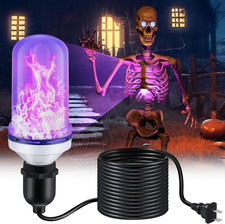 Giant Skelly Skeleton LED Halloween Light Kit Purple Flame E26 Chest Lit Effect