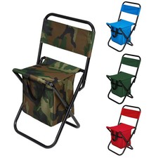 Camping Folding Chair With Storage Bag Outdoor Stool Hiking Fishing Seat Travel