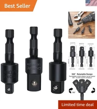 Chrome Vanadium 360° Socket Adapter Set - High-Speed Drill Transformations