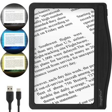 MagniPros 5X Rechargeable Large Ultra Bright LED Page Magnifier with Anti-Gla...