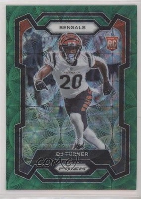 2023 Panini Prizm Rookies Green Scope Prizm 68/75 DJ Turner #319 Rookie RC rp9