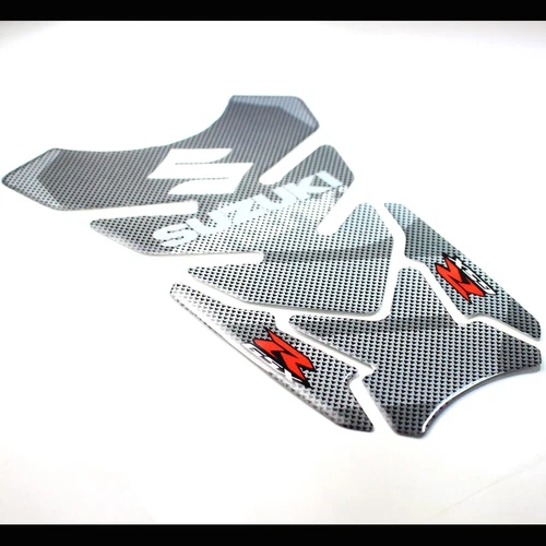 Reflective Carbon Look Tank Pad+8" Chrome Gold Logo&Letter+GSXR Emblem Sticker - Picture 6 of 12