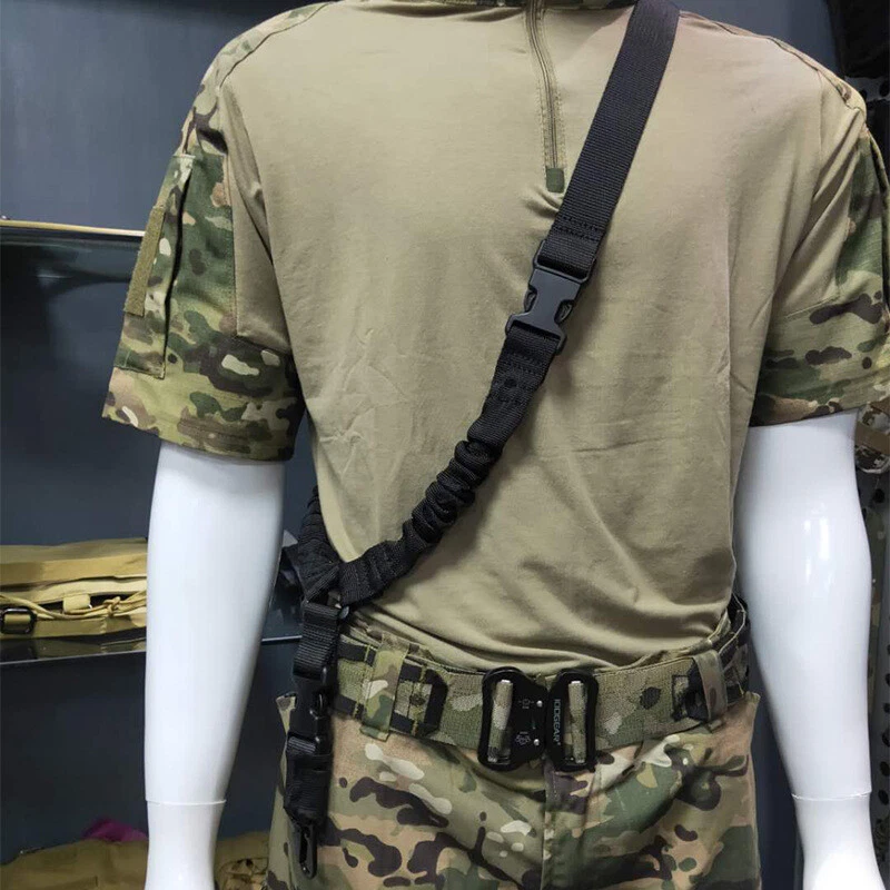 Tactical Rifle Single Gun Sling with Metal Buckle Adjustable Shoulder Strap - Image 2 of 4