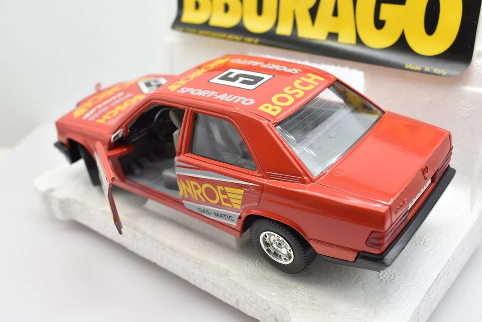 Modellino auto rally scala 1:24 Mercedes Benz 190 E Burago diecast modellismo G - Immagine 4 di 4