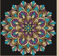 Colorful Mandala Counted Cross Stitch Chart No.6-420/2