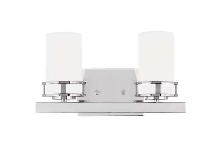 Generation Lighting Robie 14" 2-Light Chrome Transitional Rustic Vanity Light - Image 2 of 3