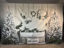 Fondo Fotográfico Navidad Invierno 2.1x1.5 M - Árboles, Niños - Telón De Fondo Para Fotos