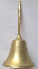 Vintage Brass Pooja Prayer Dinner Bell with Handle Made in India 3in Diameter