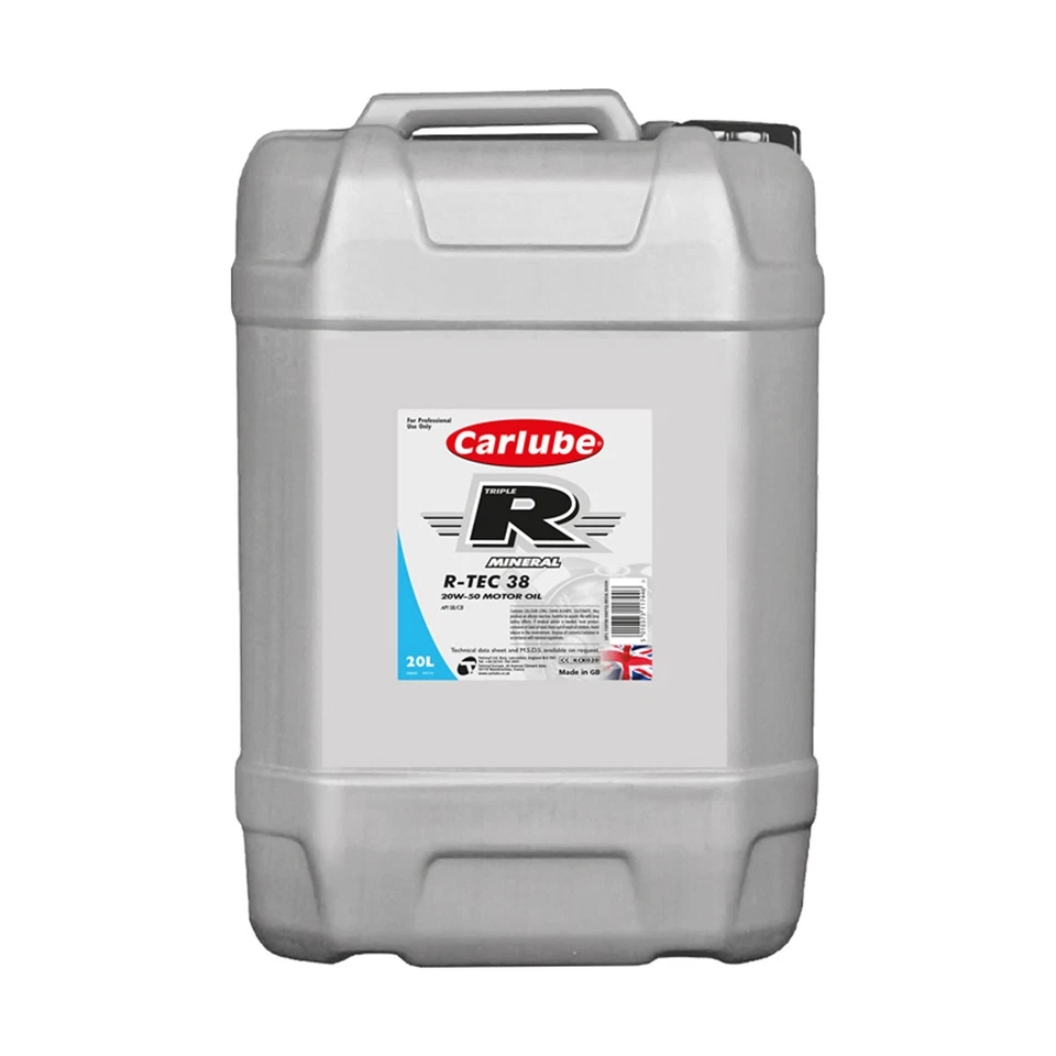Carlube Engine Oil 20L Triple R 20W50 API SB CB Mineral 20 Litre R-TEC 38 KCK020