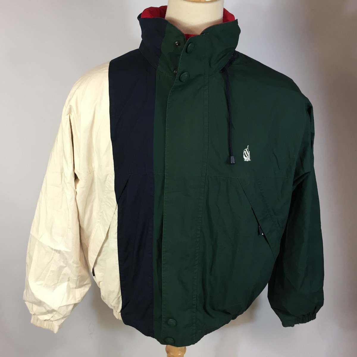 Rare Vintage 90s Color Block Grunge Surf Sail Stripe Nautica Coat