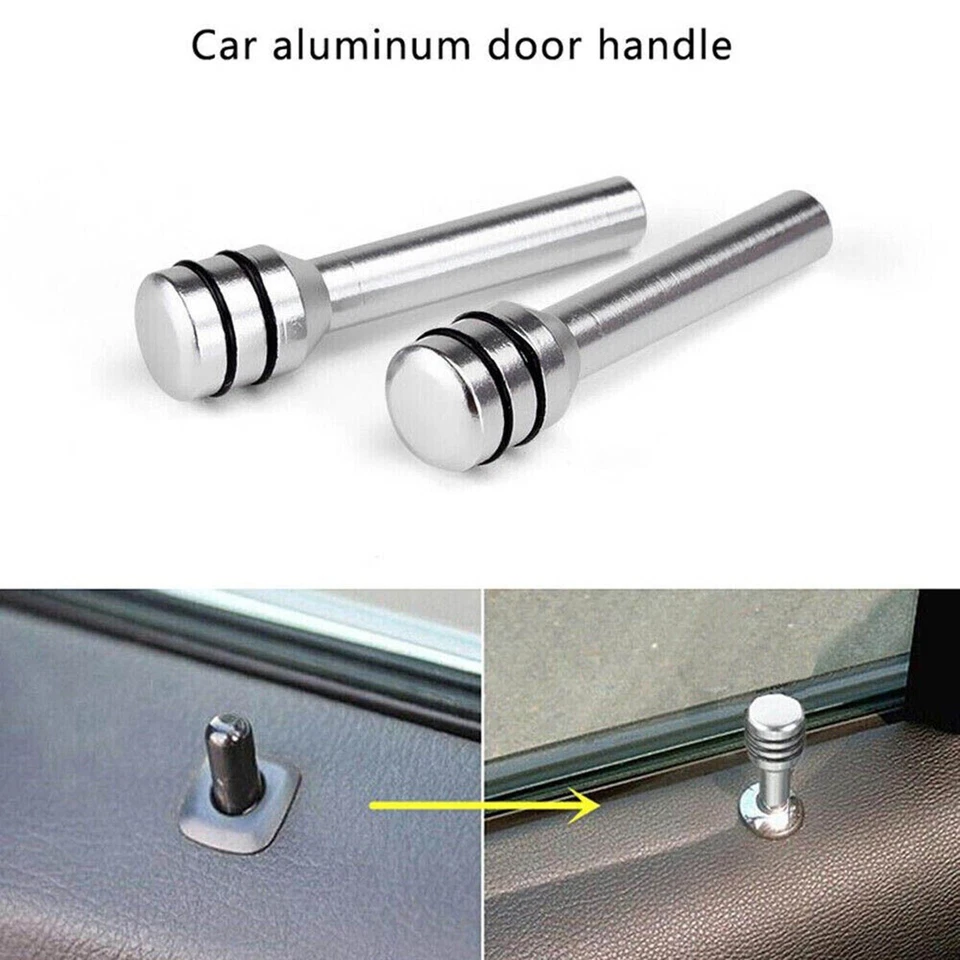 4x Silver Aluminum Car Interior Door Lock Stick Knob Pull Pins Cover Accessories — 第 4/4 张图片