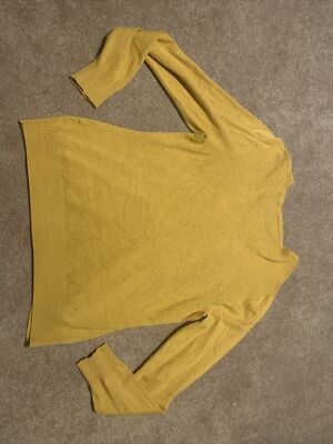 Cielo Women's Long Open Front Cardigan - Solid Mustard Knit Sweater With Pockets, Size XL - View #6