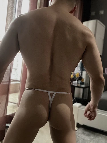Men Thong G-string Sissy Briefs Sexy Metal Chain Waist Underwear Ultra Thin UK - Picture 20 of 31