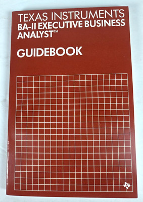 Texas Instruments BA2 Executive Business Analyst Guidebook Manual Paperback 1984