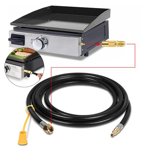 12FT Quick Connect Propane Hose + Adapter Fitting for Blackstone 17"/22" Griddle - Picture 4 of 9