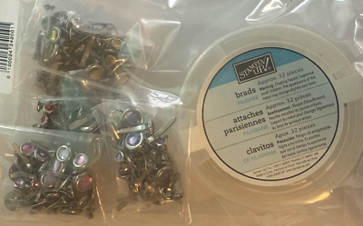 #ad #ad Stampin Up 180 FIRE and ICE Mixed Lot CIRCLE BRADS Lilac pink red 3 sizes 2012 $12.99