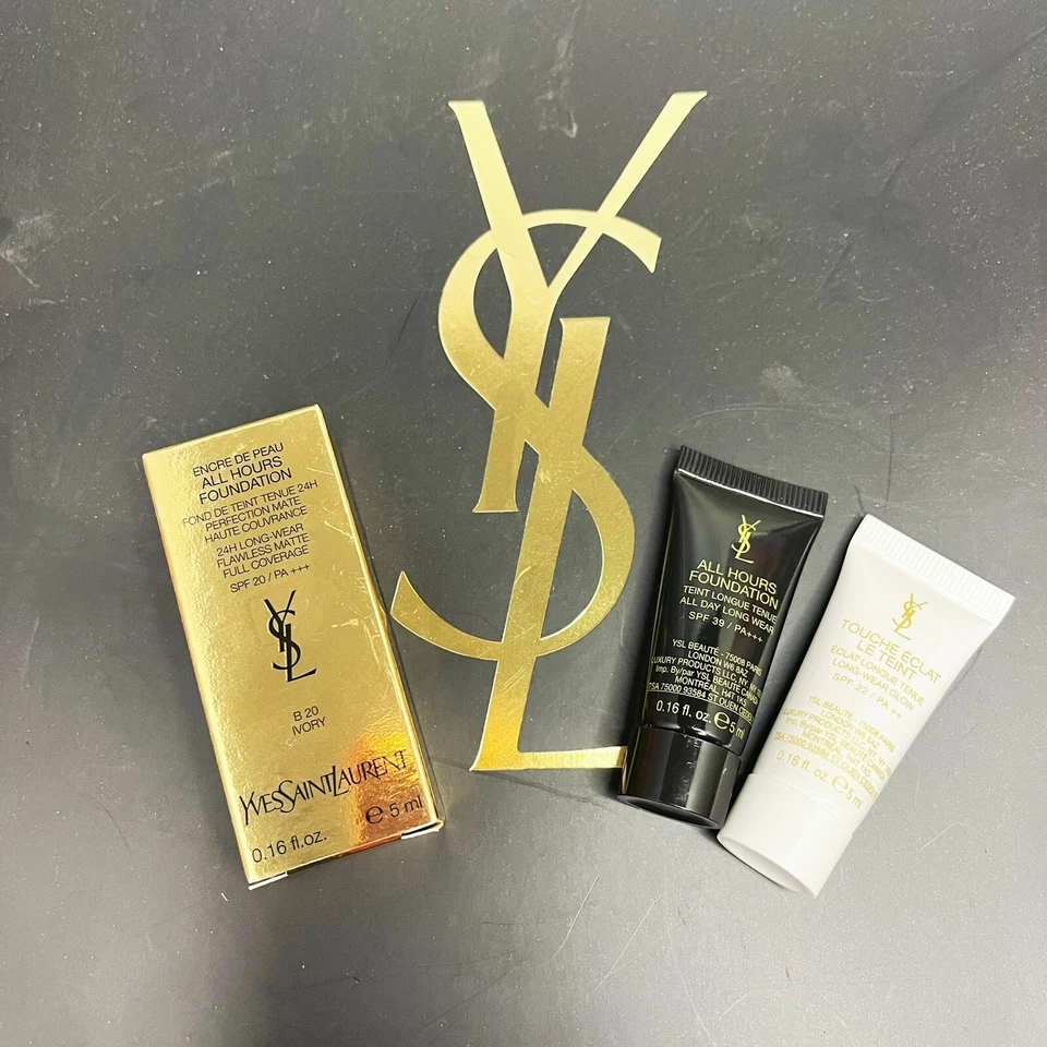 YSL all hours foundation spf39 and all hours glow foundation long lasting 5ml