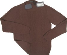 NEW Prada Pure Cashmere Cable Knit Mens Sweater  e 52 US Small Very Slim Fit