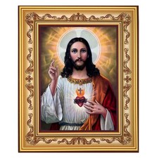 Sacred Heart of Jesus Christ Immaculate Heart Catholic Icon Framed Wall Hanging