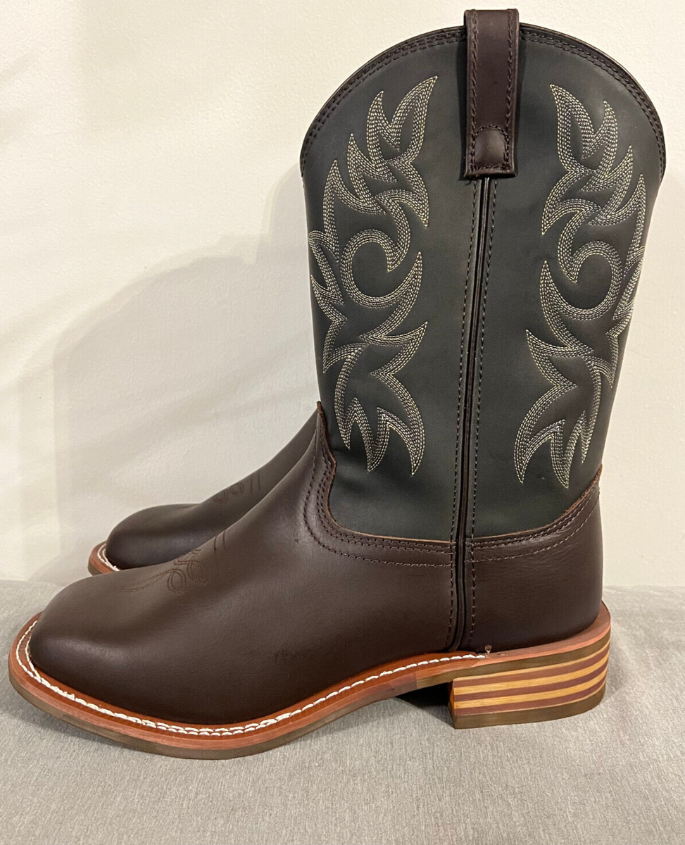 AdTec Mens Black/Brown 12in Western Work Boots Leather  display picture 1