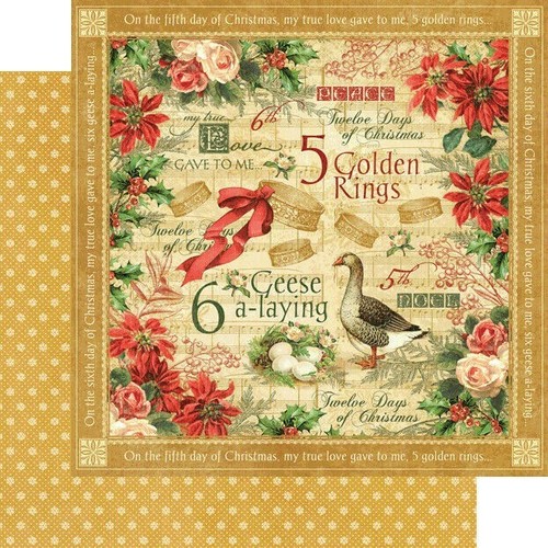 Graphic 45 Twelve Days Christmas Collection 12 x 12 Cardstock PICK Day - Picture 7 of 14