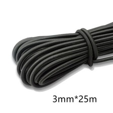 3.0mm 1m/10m/25m White Black Thin Round Elastic Polyester Cord Sewing Crafts