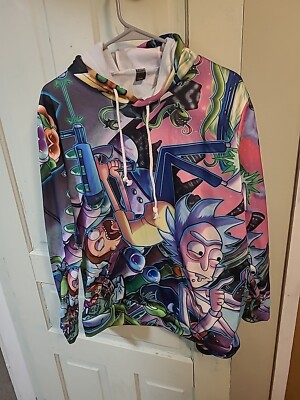 Colorful Rick and Morty 3D All Over Print Hoodie Unisex Adult L  Lightweight